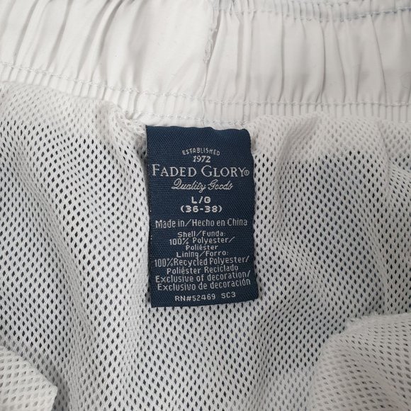 Faded Glory Men Large Swim Trunks Board Shorts Water Wicking Thicker Fabric Blue - Picture 7 of 9